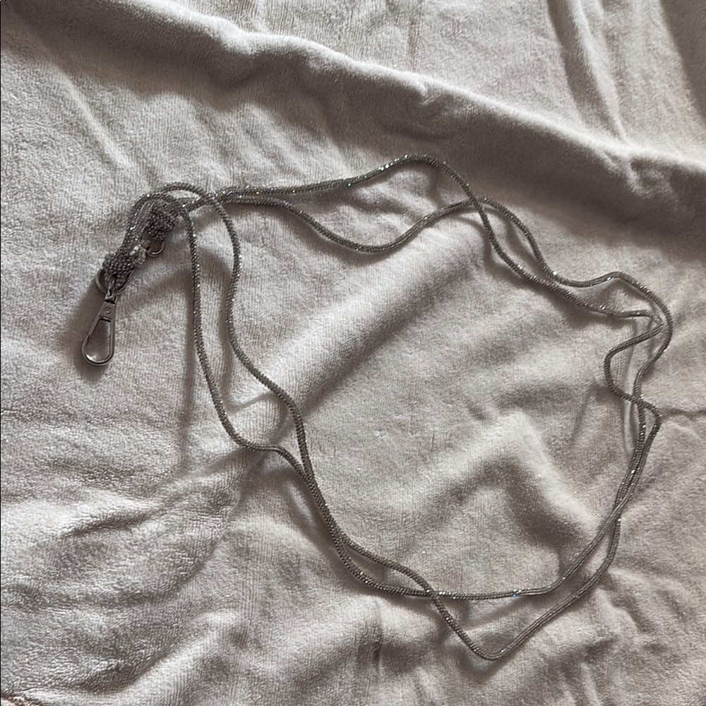 Elegant Silver Beaded Lanyard